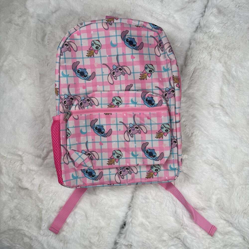 Disney Stitch and Angel Plaid Backpack